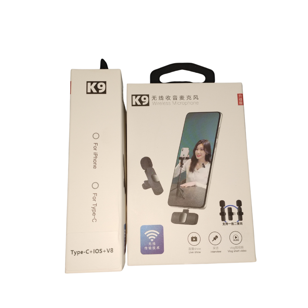 MICROPHONE DOUBLE SANS FILS K9 C/IOS/V8